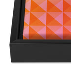 Geometric Gradient in Pink and Orange Framed Canvas Print Gallery Image 3