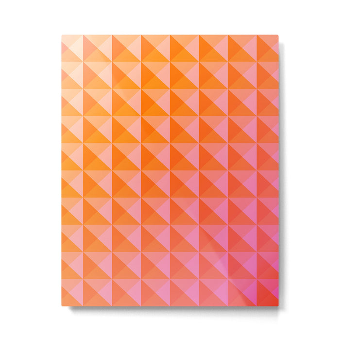 Geometric Gradient in Pink and Orange Metal Print Gallery Image 1