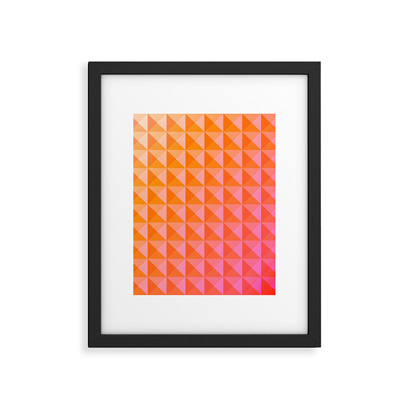 Geometric Gradient in Pink and Orange Framed Art Print Gallery Image 5