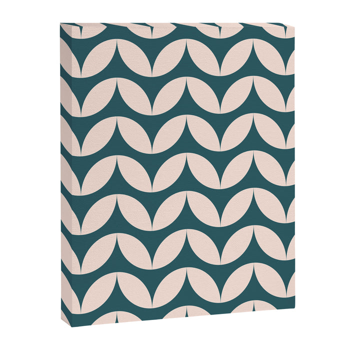 Geometric Leaf Shapes in Teal and Blush Canvas Print Gallery Image 1