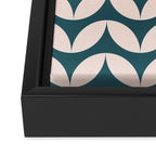 Geometric Leaf Shapes in Teal and Blush Framed Canvas Print Gallery Image 3