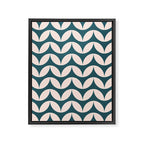 Geometric Leaf Shapes in Teal and Blush Framed Canvas Print Gallery Image 8
