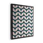 Geometric Leaf Shapes in Teal and Blush Framed Canvas Print Gallery Image 2