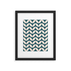 Geometric Leaf Shapes in Teal and Blush Framed Art Print Gallery Image 6