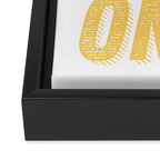 Good Vibes Only Bold Typography in Yellow Framed Canvas Print Gallery Image 3