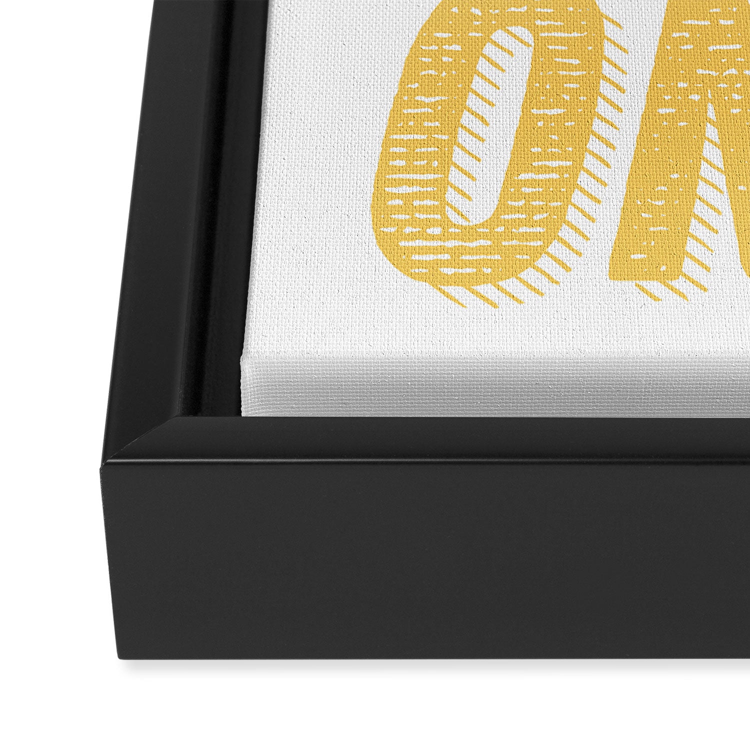 Good Vibes Only Bold Typography in Yellow Framed Canvas Print Gallery Image 3
