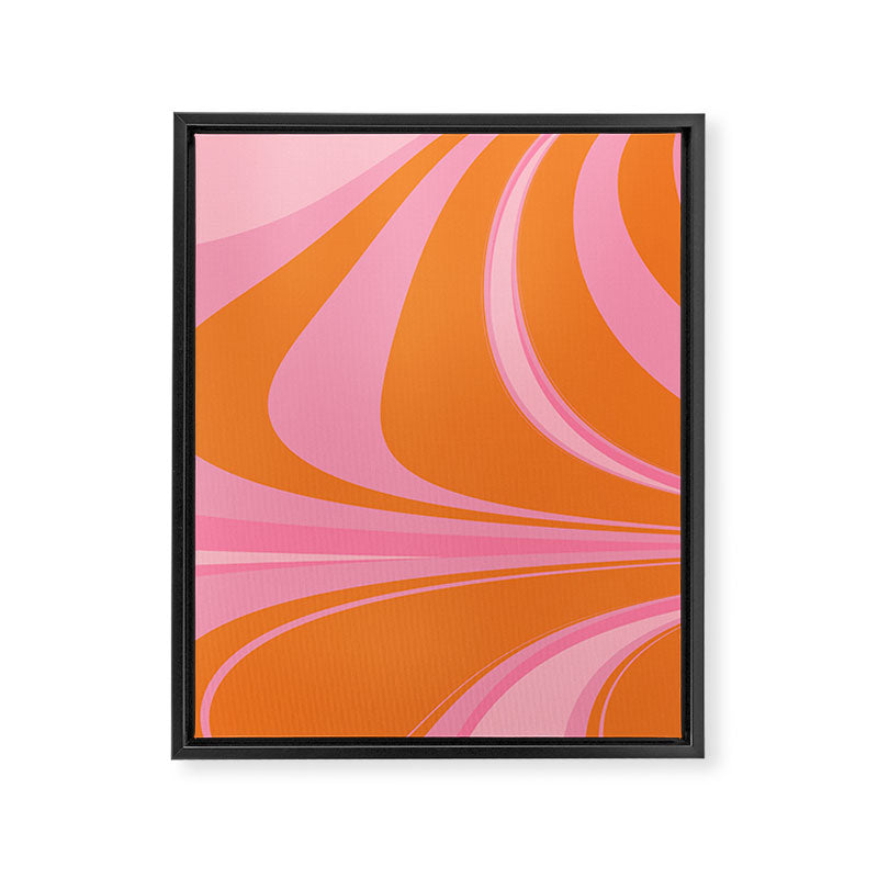 Groovy Color in Pink and Orange Framed Canvas Print Gallery Image 6