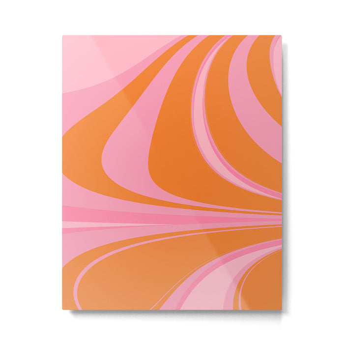 Groovy Color in Pink and Orange Metal Print Gallery Image 1