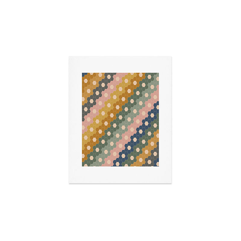 Hexagon Flowers Art Print Gallery Image 1