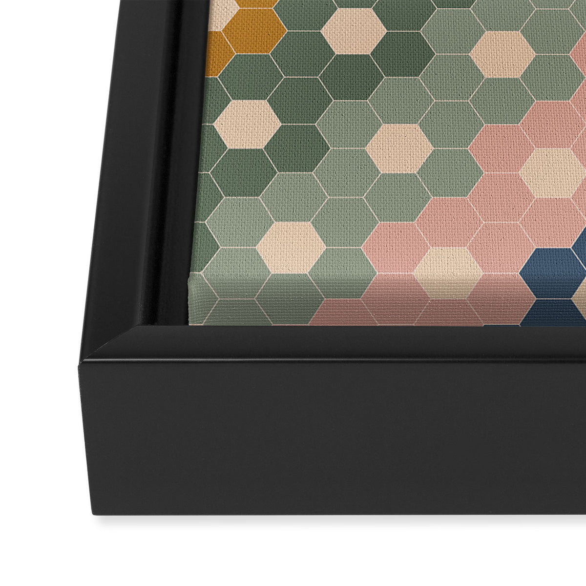 Hexagon Flowers Framed Canvas Print Gallery Image 3