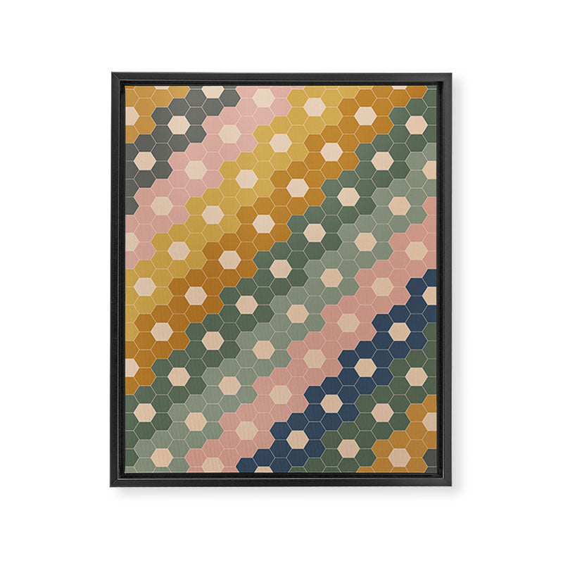 Hexagon Flowers Framed Canvas Print Gallery Image 8