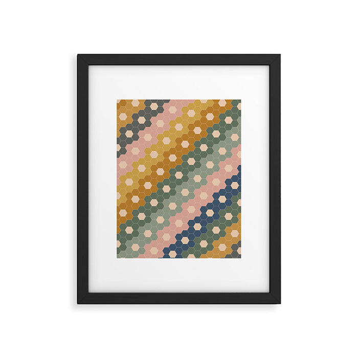 Hexagon Flowers Framed Art Print Gallery Image 1