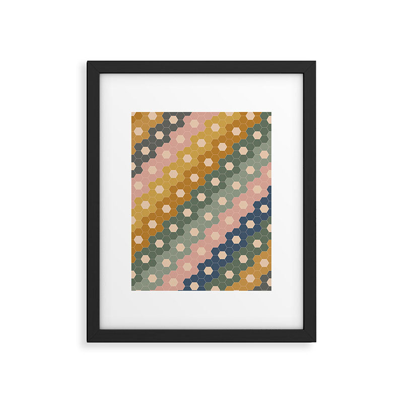 Hexagon Flowers Framed Art Print Gallery Image 6
