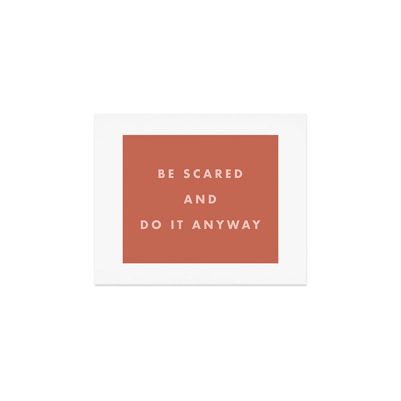 Inspirational Bravery Quote in Terra Cotta Art Print Gallery Image 1