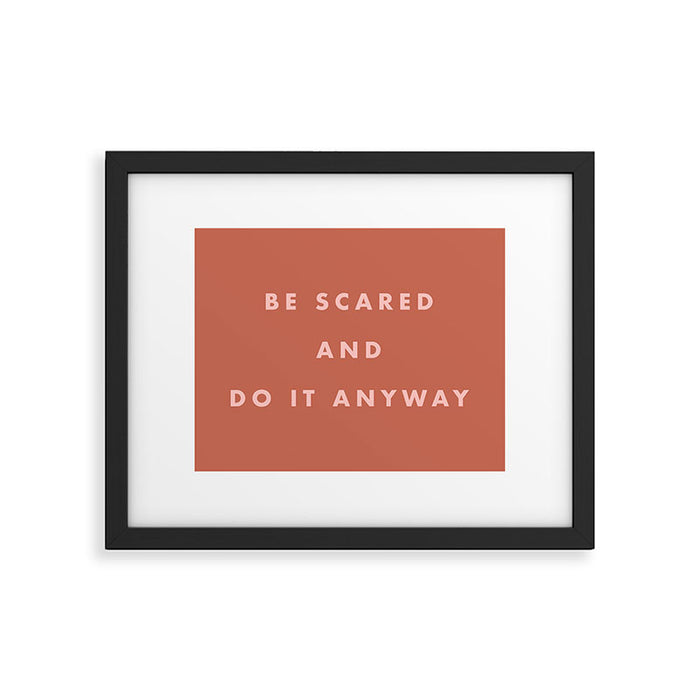 Inspirational Bravery Quote in Terra Cotta Framed Art Print Gallery Image 1