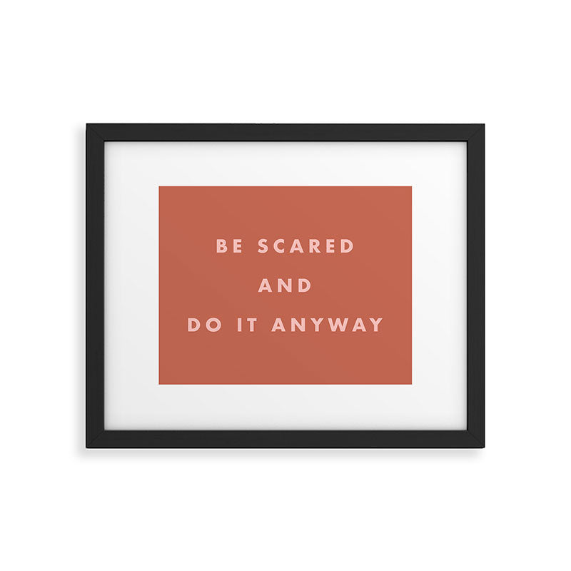 Inspirational Bravery Quote in Terra Cotta Framed Art Print Gallery Image 5