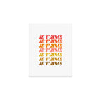Je T'aime - French for I Love You in Warm Red, Orange, and Yellow Colors Art Print Gallery Image 1