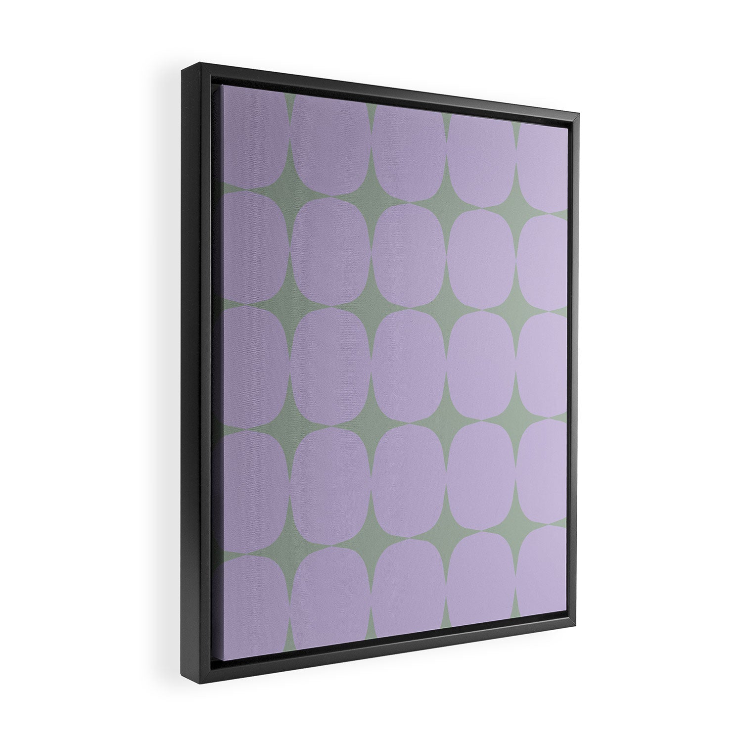 Lilac and Sage Shapes Framed Canvas Print Gallery Image 2
