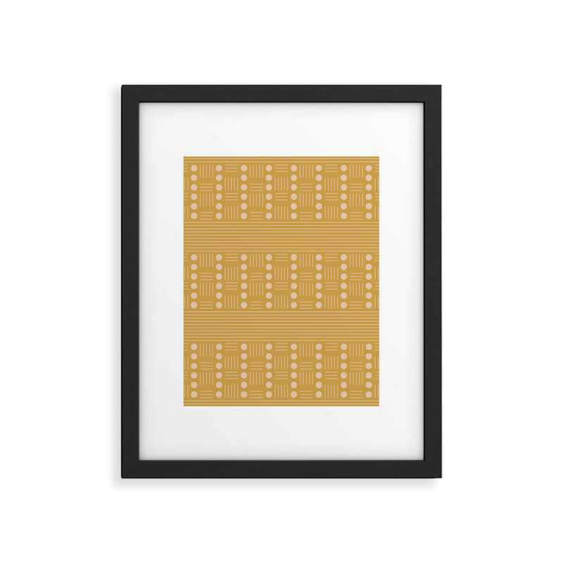 Lines and Circle in Mustard Framed Art Print Gallery Image 5