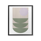 Lines and Shapes in Moss and Lilac Framed Canvas Print Gallery Image 6