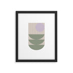 Lines and Shapes in Moss and Lilac Framed Art Print Gallery Image 5