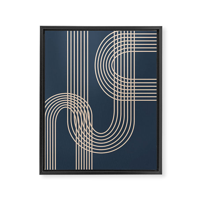 Lines in Midnight Framed Canvas Print Gallery Image 1