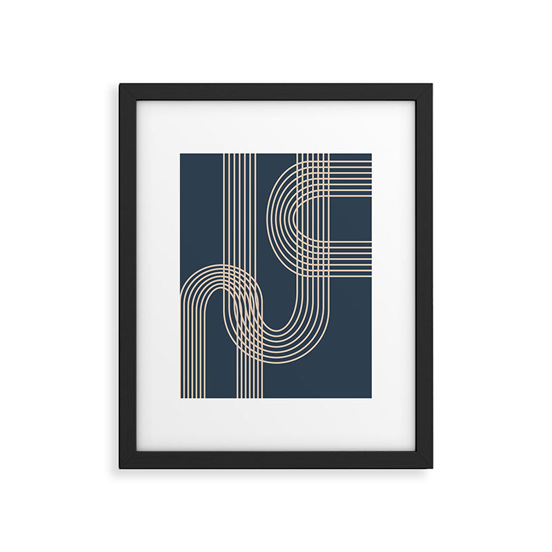 Lines in Midnight Framed Art Print Gallery Image 4