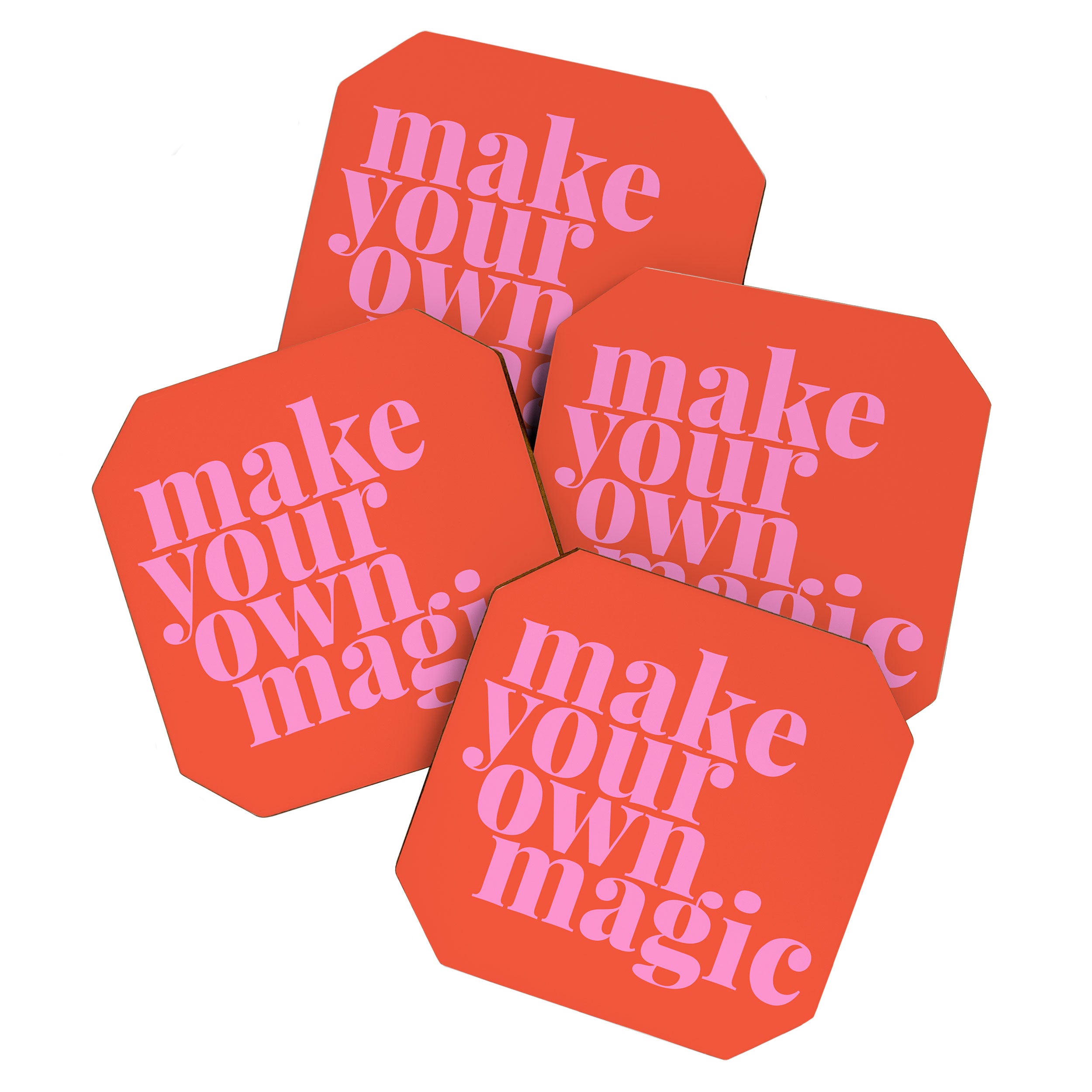 Make Your Own Magic | Pink and Orange Coaster Gallery Image 1