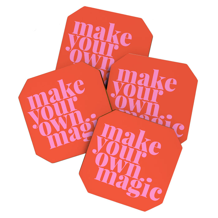 Make Your Own Magic | Pink and Orange Coaster Gallery Image 1