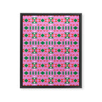 Merry Mod Geometric Pattern in Pink and Green Framed Canvas Print Gallery Image 8