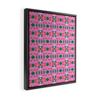 Merry Mod Geometric Pattern in Pink and Green Framed Canvas Print Gallery Image 2