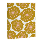 Mid Century Mod Flowers in Pink and Mustard Canvas Print Gallery Image 8