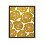 Mid Century Mod Flowers in Pink and Mustard Framed Canvas Print Gallery Image 8