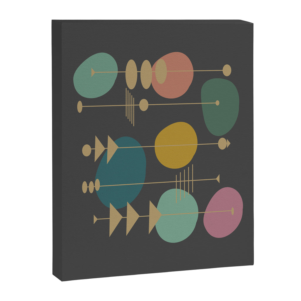 Mid Century Modern Atomic in Grey Canvas Print Gallery Image 8