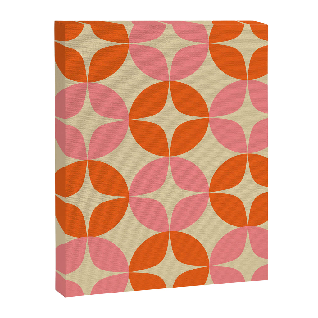Mid Century Modern Pattern in Pink and Orange Canvas Print Gallery Image 6