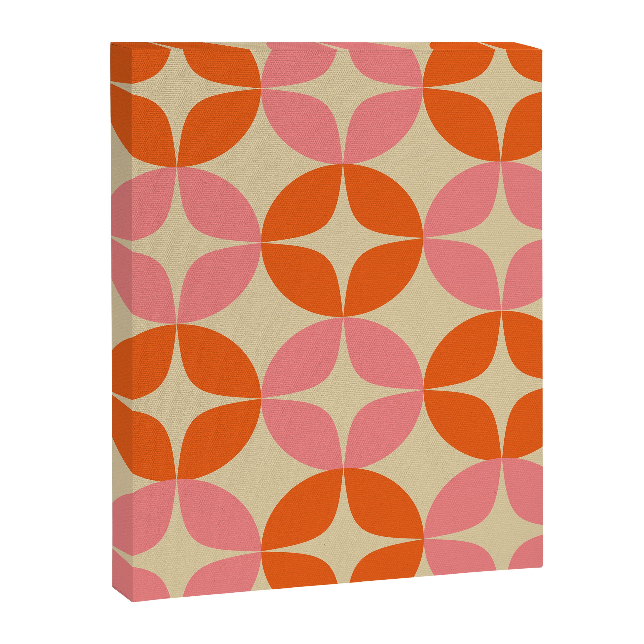 Mid Century Modern Pattern in Pink and Orange Canvas Print Gallery Image 6