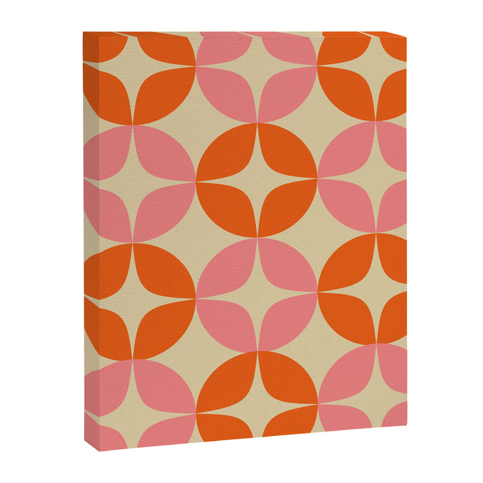 Mid Century Modern Pattern in Pink and Orange Canvas Print Gallery Image 1