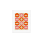 Mid Century Modern Pattern in Pink and Orange Art Print Gallery Image 1