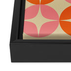 Mid Century Modern Pattern in Pink and Orange Framed Canvas Print Gallery Image 3