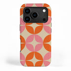 Mid Century Modern Pattern in Pink and Orange iPhone Case Gallery Image 1