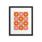 Mid Century Modern Pattern in Pink and Orange Framed Art Print Gallery Image 5