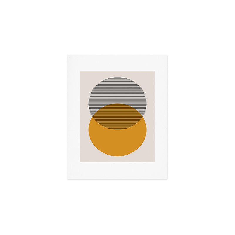 Mid Century Modern Shapes and Lines in Yellow Art Print Gallery Image 1