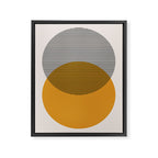 Mid Century Modern Shapes and Lines in Yellow Framed Canvas Print Gallery Image 8