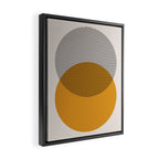 Mid Century Modern Shapes and Lines in Yellow Framed Canvas Print Gallery Image 2