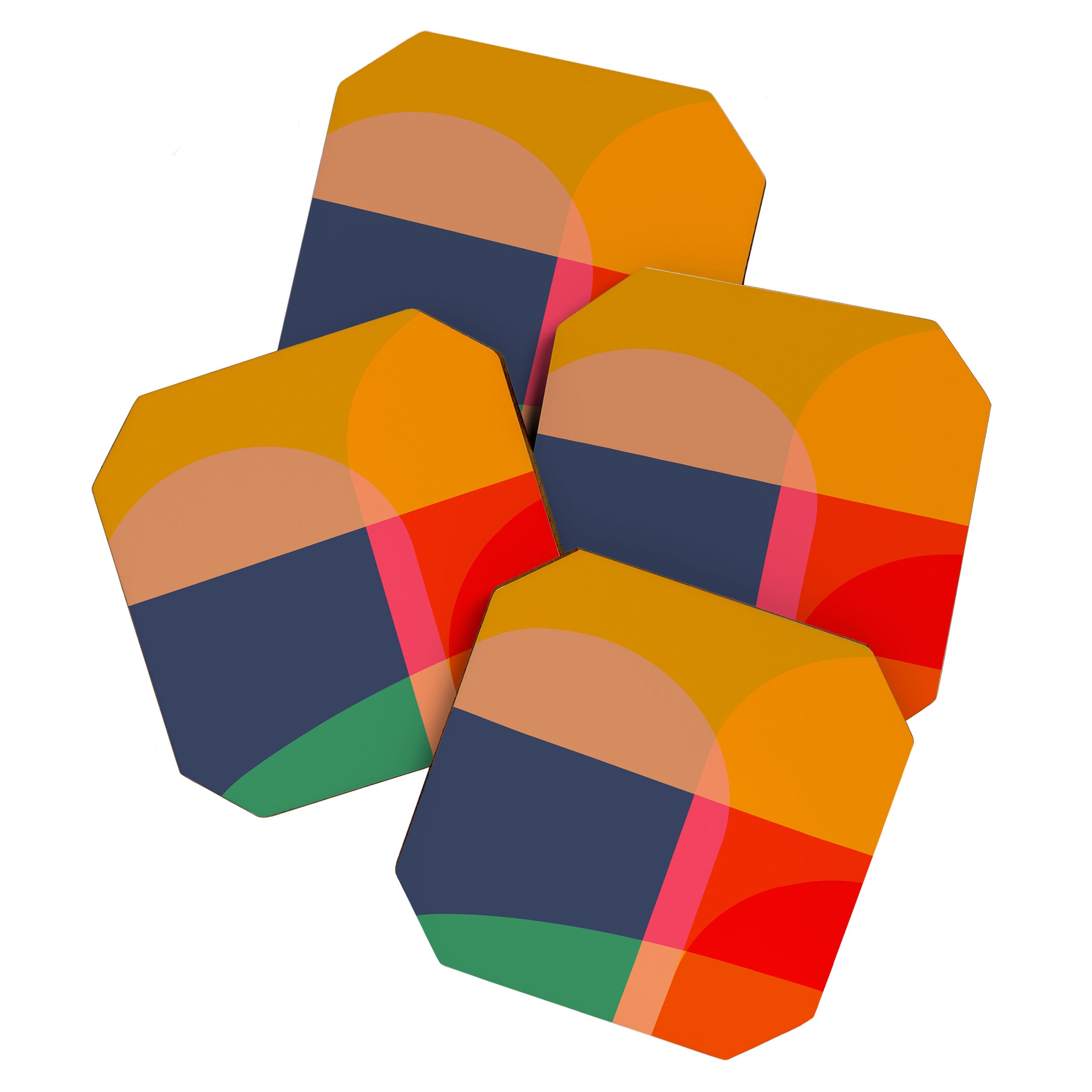 Mid Mod Color Block Coaster Gallery Image 1