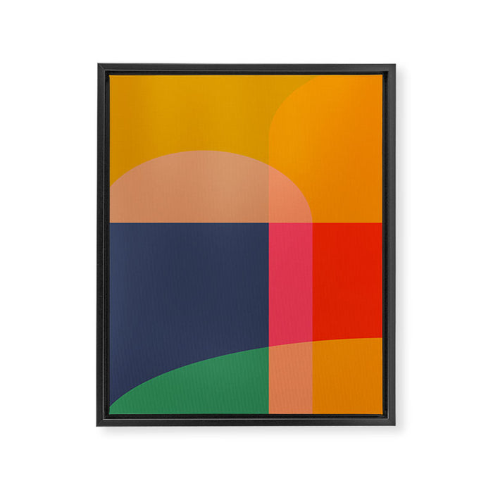 Mid Mod Color Block Framed Canvas Print Gallery Image 1
