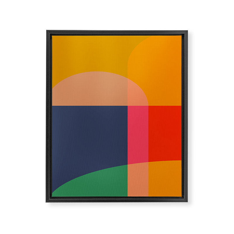 Mid Mod Color Block Framed Canvas Print Gallery Image 8
