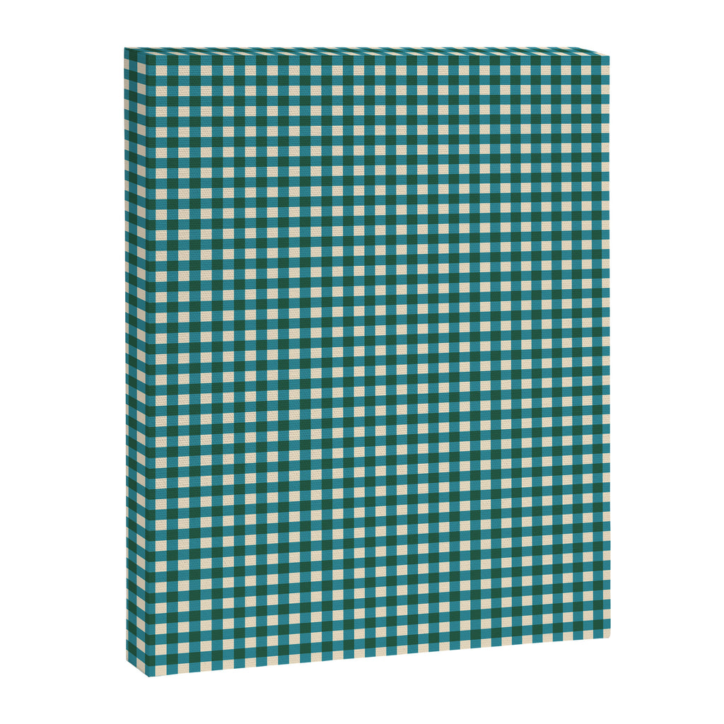 Mini Holiday Gingham in Teal Canvas Print Gallery Image 8