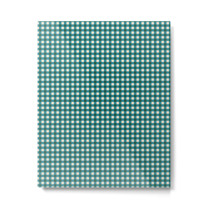 Mini Holiday Gingham in Teal Metal Print Gallery Image 1