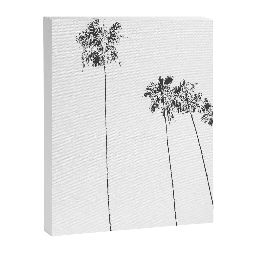 Minimal Black and White Palm Trees Canvas Print Gallery Image 6